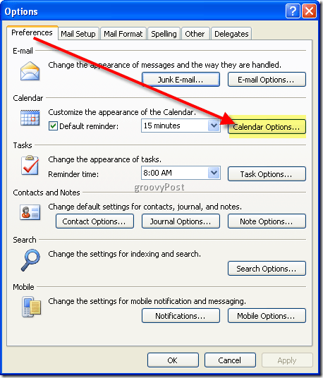 add week numbers to outlook