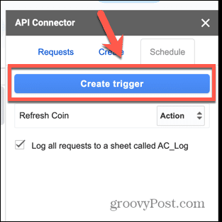 api connector create trigger