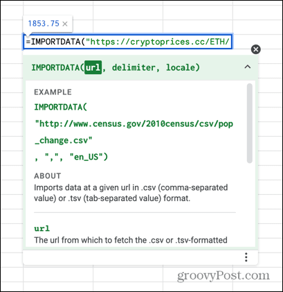 importdata formula