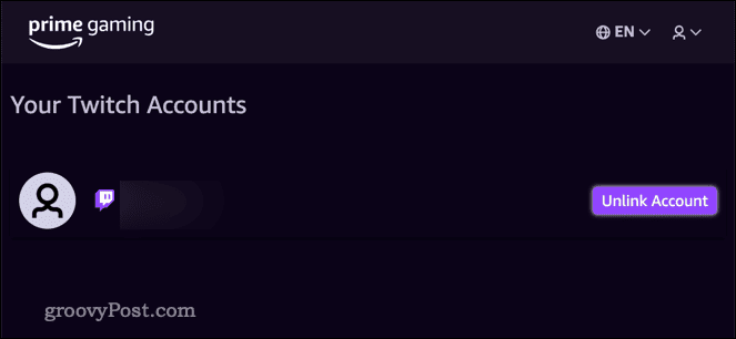 Linked Amazon Twitch accounts