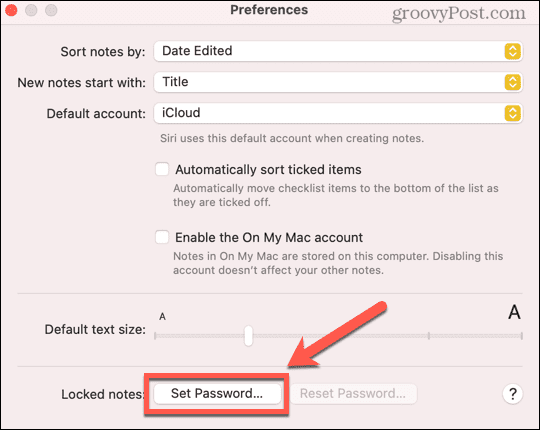 mac set new password