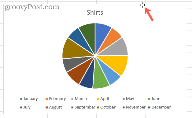 Select and drag to move a chart