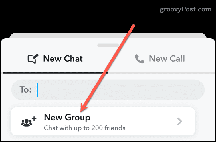 New Group Option in Snapchat