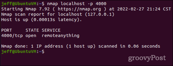 nmap output