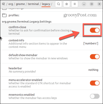 dconf terminal settings