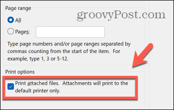 outlook print attachments