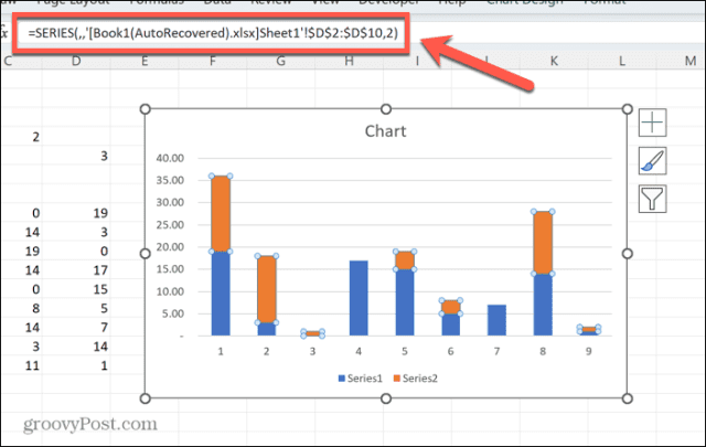 excel chart external link