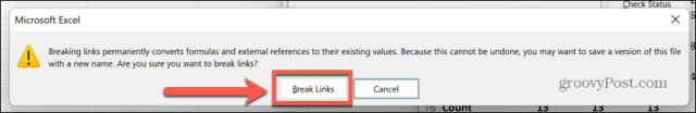 excel break links