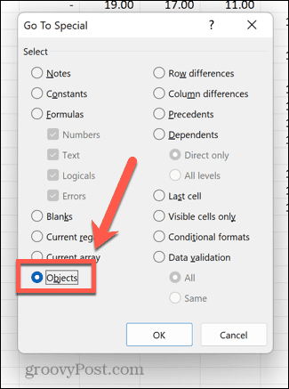 excel find objects