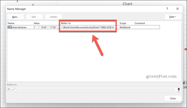 excel named range