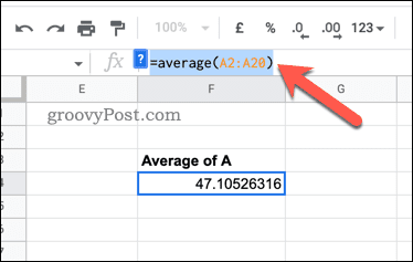 Copying a formula in Google Sheets