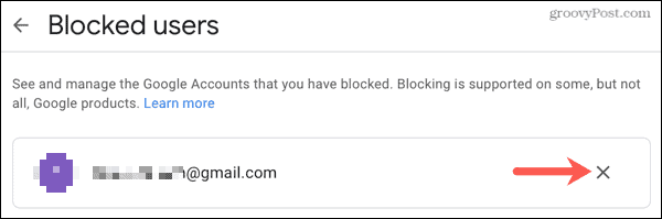 Unblock a Google Drive user
