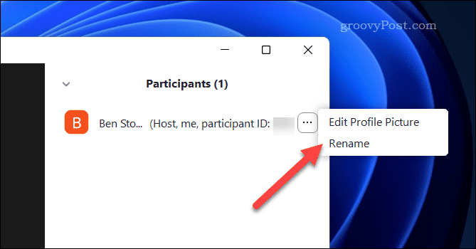Rename someone in Zoom