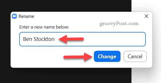 Rename yourself in a Zoom meeting
